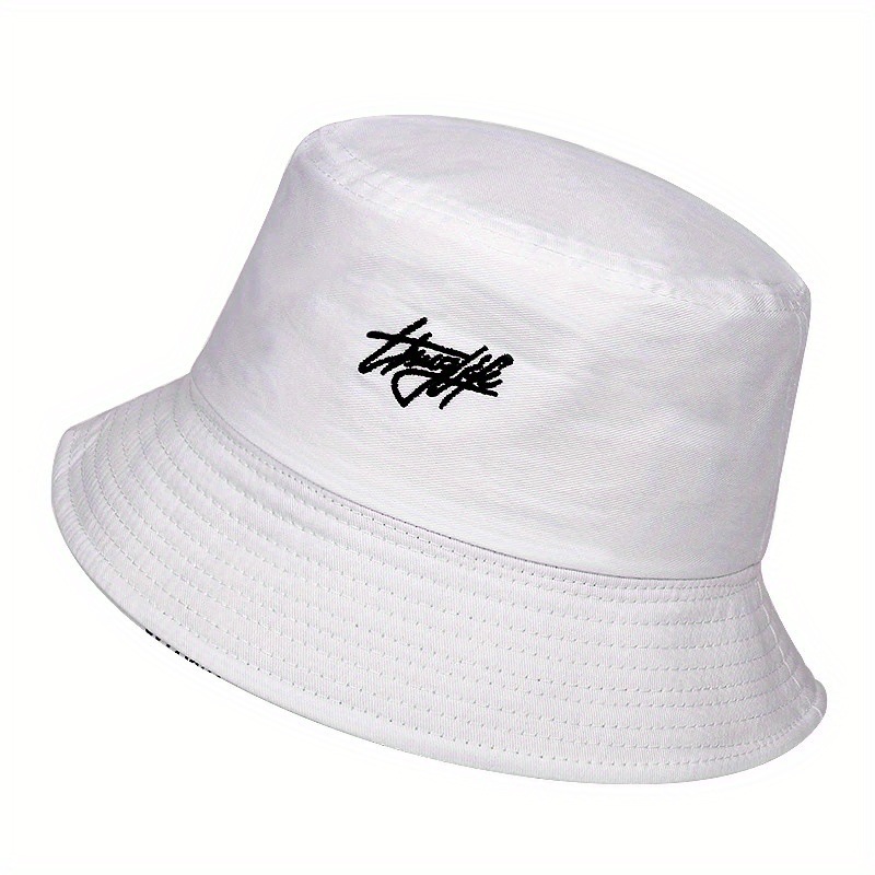 Nouveau chapeau de pêcheur double face respirant à large bord, protection extérieure, chapeau graffiti personnalisé, chapeau de protection solaire_voghion.com