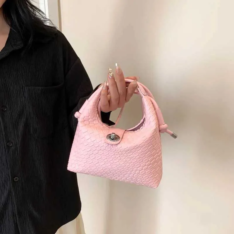 Elegante Geflochtene Pu-leder-eimerhandtasche Als Umhängetasche_voghion.com