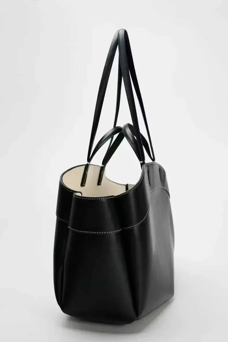 Sac à bandoulière rétro en cuir PU pour femme, pochette sous les bras, grande capacité, décontracté, portable, seau, Handba241218_voghion.com