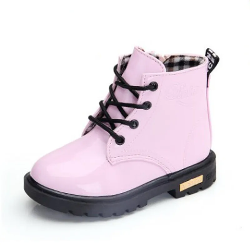 Botas de piel sintética antideslizantes para niño y niña, botines de otoño e invierno, talla 21_voghion.com