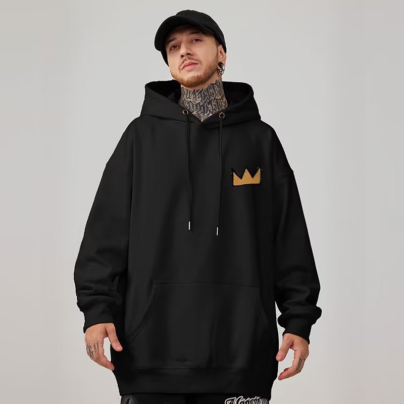 Il marchio di moda americano Instagram coppia cartoon felpa con cappuccio da uomo di tendenza in peluche di grandi dimensioni più grasso top oversize_voghion.com