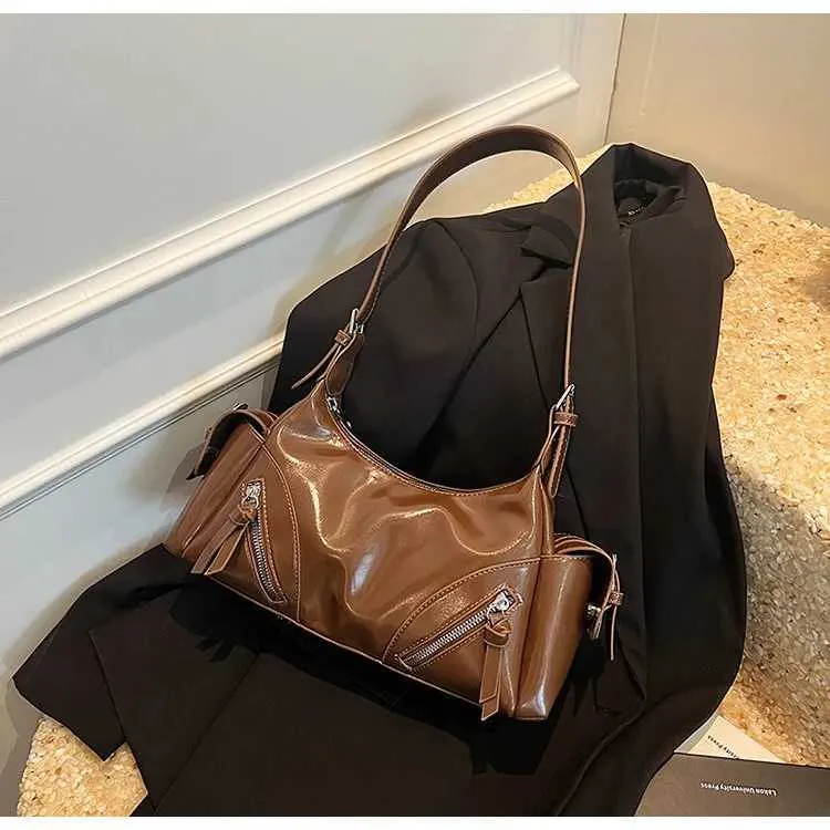 Strukturiertes Damen Schultertasche Aus Pu Leder Umhängetasche_voghion.com
