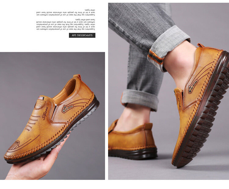 vivinatural Handmade Cowhide Breathable Casual Leather Shoes Fashionable and stylish_voghion.com