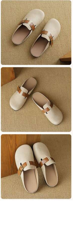 Französische 2025 Frühlingsneuausgabe Boken Baotou Halbschuhe One Step Lazy Schuhe für Frauen_voghion.com