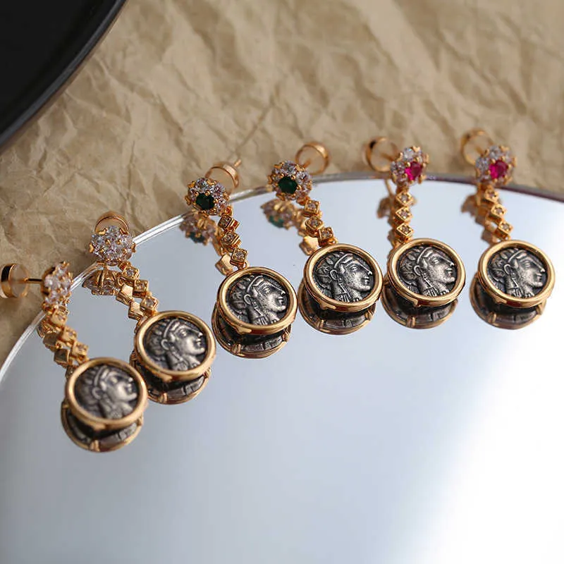 Athena Münz-ohrhänger Versilbert Griechischer Modeschmuck_voghion.com