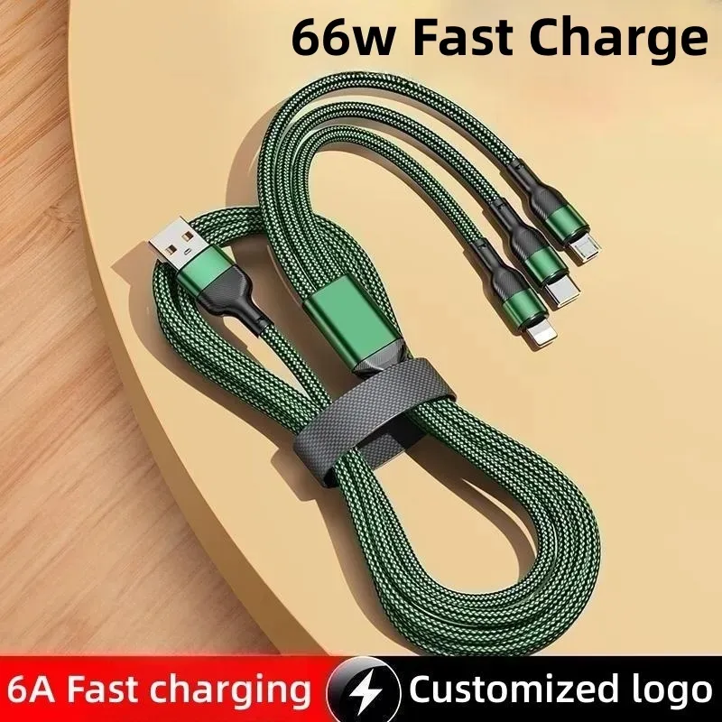 Cable USB multi-C, cargador múltiple de 66 W y 6 A, cable de carga rápida para teléfono móvil_voghion.com