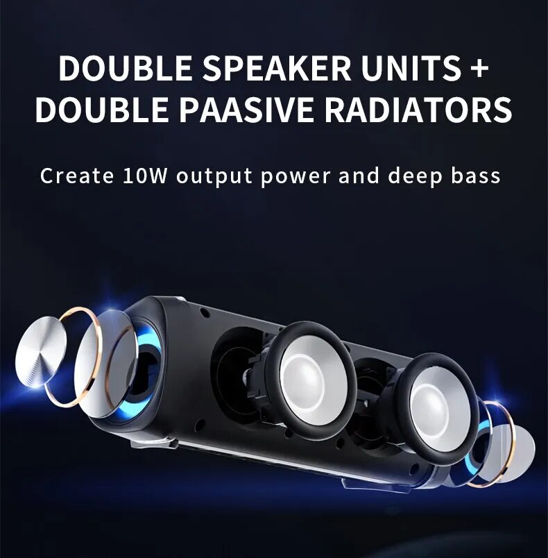 Rockmia Portable Bluetooth Speaker With Rgb Led Lights & Mic_voghion.com