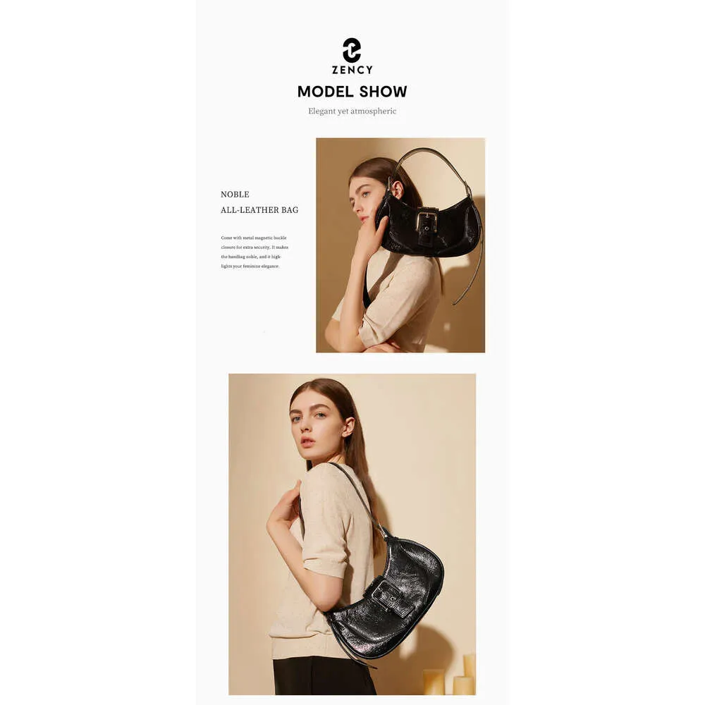 Zency Stilvolle Handtasche aus Ölwachsleder für Damen und Mädchen, modische Schulter-/Unterarmtasche, Beige, Taschen, verstellbarer Riemen_voghion.com