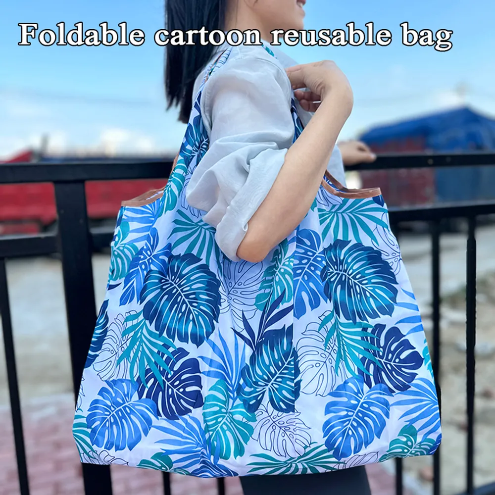 Large Reusable Eco Bag Grocery Beach Toy Storage Bags Shoulder Shopping Foldable Tote Pouch Package_voghion.com