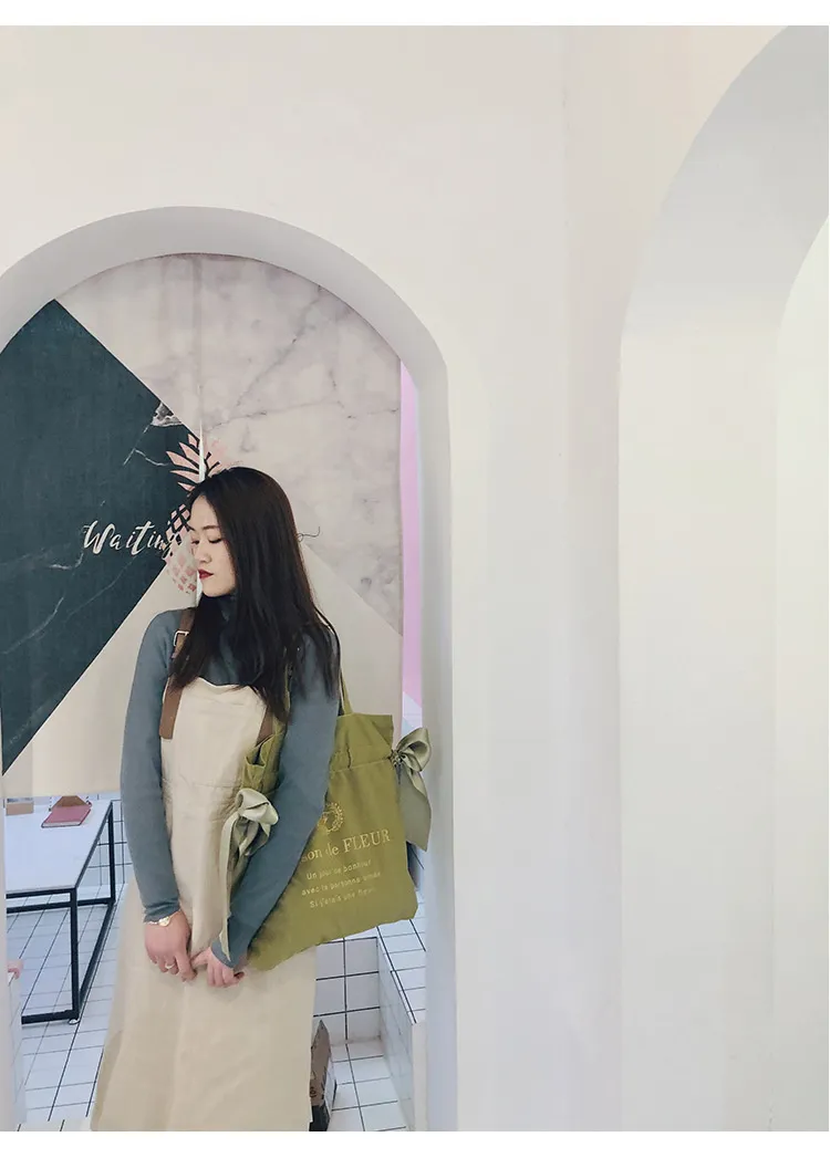 Borsa a tracolla carina da donna, per ragazze adolescenti, con fiocco, per studenti, borsa riutilizzabile, borsa per la spesa da donna, nuova moda_voghion.com