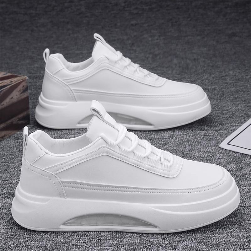 2024 New Summer Versatile Sports Board Men's Casual Leather Elevated Little White Trendy Shoes_voghion.com