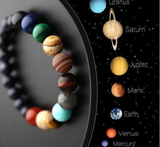 Cross border Europe and American Ethnic Style Universe Galaxy Eight Planets Creative Natural Stone Elastic Guardian_voghion.com