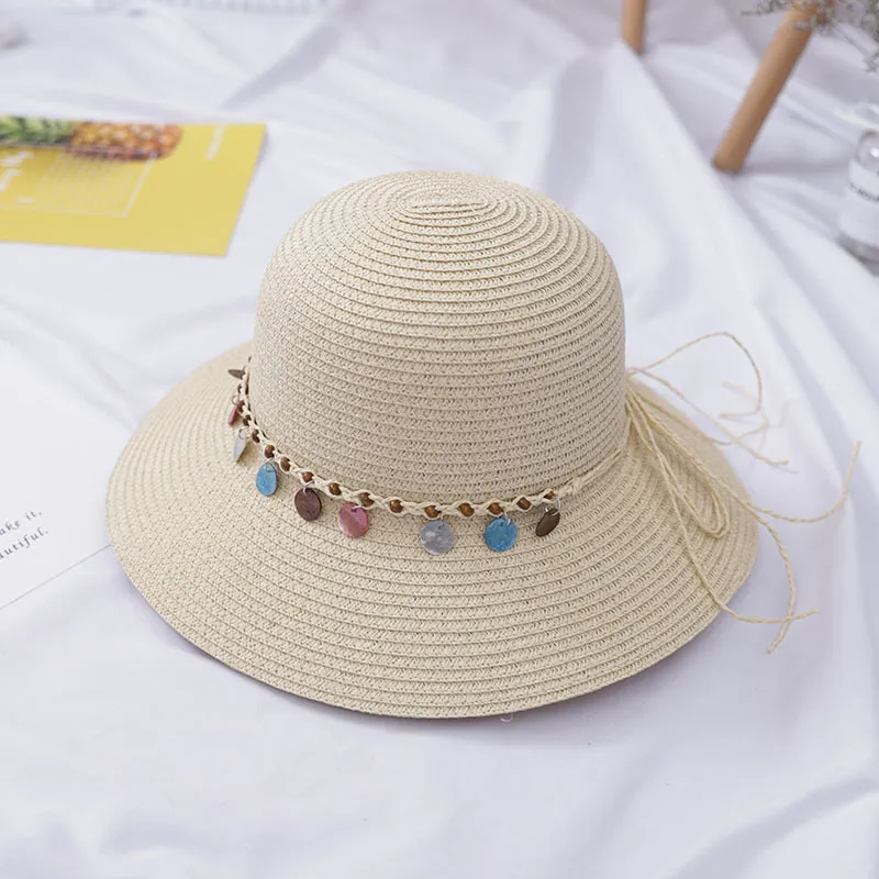 Straw Hat For Women And Kids Bowknot Straw Visor Summer Hat_voghion.com