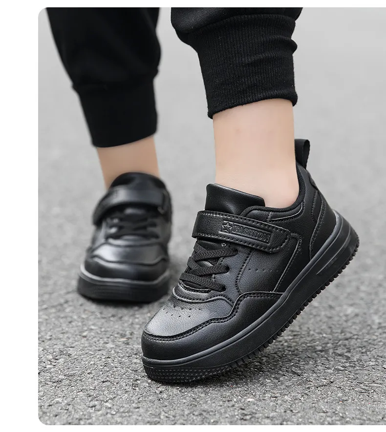 All White Leather Youth Shoes Fashion Kids Children Student Tennis Running Sneakers Happysteps Sport Trainers For Boys_voghion.com