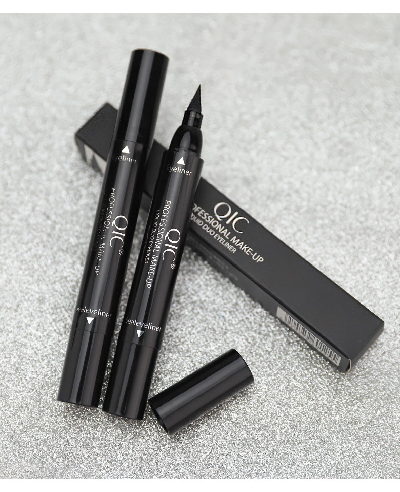 QIC makeup double head triangle wing seal eyeliner pen non smudging waterproof sweatproof Vietnam_voghion.com