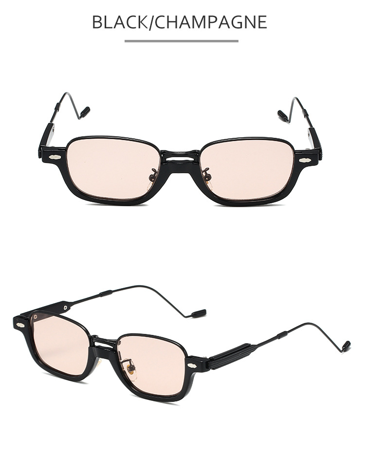 Occhiali anti luce blu - Occhiali da sole retrò con montatura piccola color oro per lo street style (montatura in plastica ibrida, modello 86335)_voghion.com