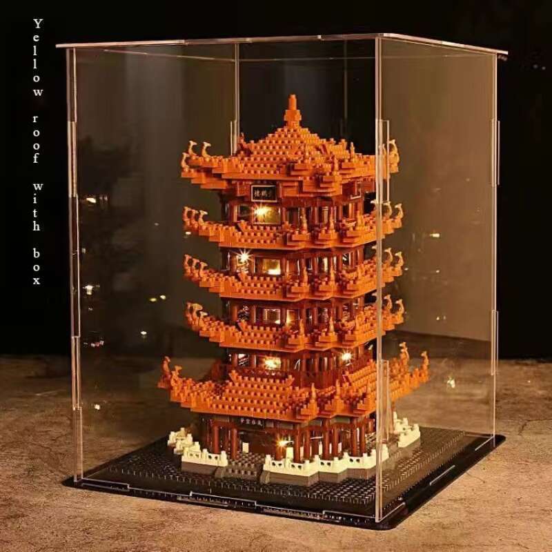 Συμβατό με Lego Yellow Crane Tower Blocks, Four Famous Building Series, Puzzle_voghion.com