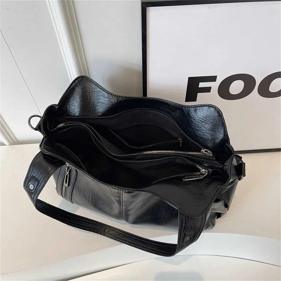 Women's Large Shoulder Bag Two Layer Soft Leather Retro Handbag_voghion.com