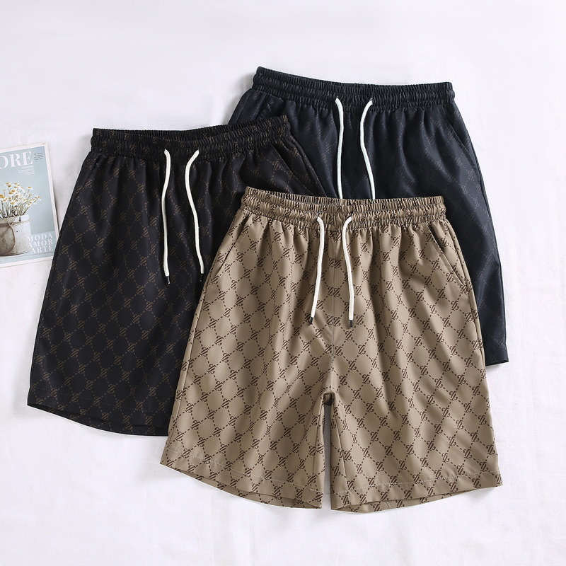Ice Silk Shorts For Men Summer Beach Casual Running Sports Pants 5 Points Straight Cut_voghion.com