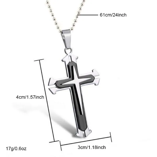 Collier pour homme avec pendentif en forme de croix et chaîne en plaqué or_voghion.com
