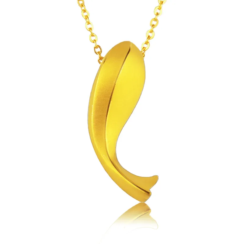 Collane con ciondolo Arrivo Oro giallo puro 3D 999 Pesce 1,58 g_voghion.com