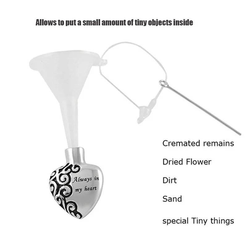 Pendant Necklaces CMJ8408 Blank Heart Stainless Steel FASHION Women Necklace Cremation Urns Lockets For Ashes_voghion.com