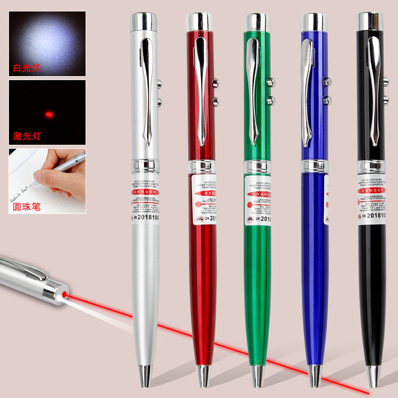 Bolígrafo puntero láser multifuncional con lámpara LED, palo de gato infrarrojo, bolígrafo láser creativo, impresión de logotipo