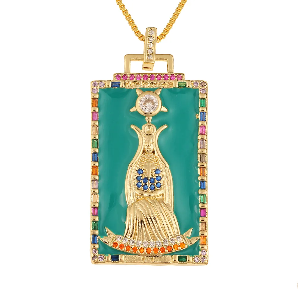 Collana con ciondolo carta dei tarocchi stile hip hop_voghion.com