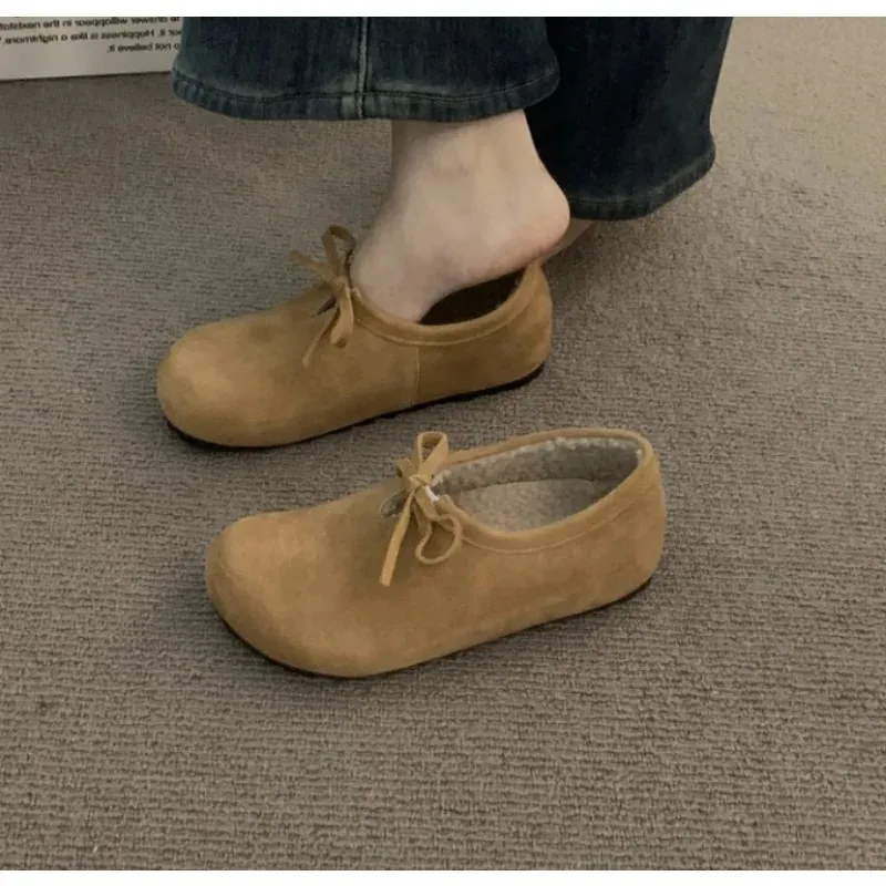 Scarpe donna stile mary jane retro comode scarpe basse con fiocco_voghion.com