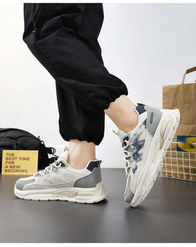 Scarpe da papà casual sportive con suola spessa e versatili alla moda da uomo, in rete traspirante, primavera 2025_voghion.com