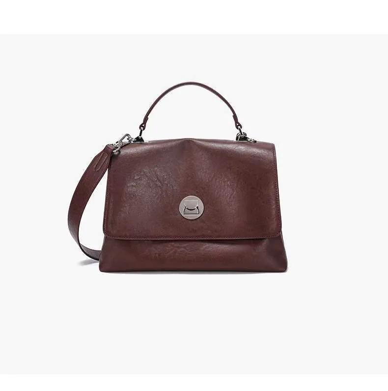 Hifashion Retro Vera Pelle Grandi Borse a Tracolla per Donna 2025 Tendenza Designer Satchel Tote Crossbody Ufficio Signore_voghion.com