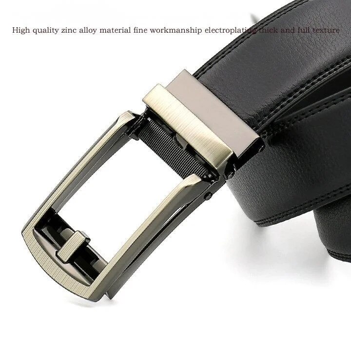 New Hot Selling Belt for Men's Imitation Needle Buckle Automatic Buckle Belt Size Three Good Leather Cowhide Belt_voghion.com