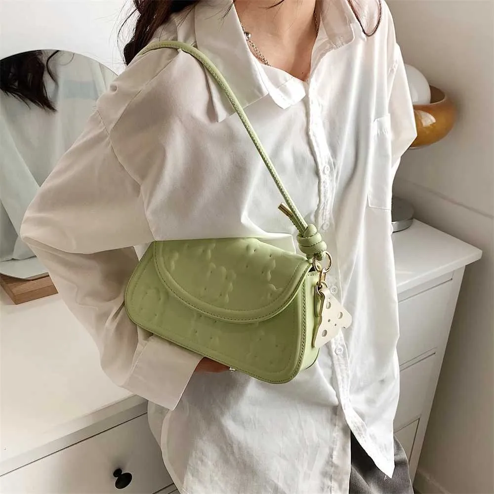 MOODS Damen-Umhängetasche im Keksdesign, Flip-Form, kreuzförmige Umhängetasche, Doppelgurt, Unterarm-Designer-Handtasche 2024_voghion.com