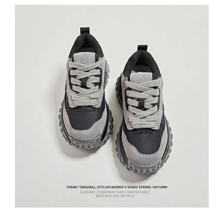 Plateau Sneaker Aus Echtleder Für Damen Bequeme Freizeitschuhe_voghion.com