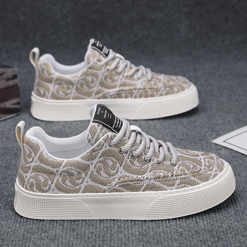 Spring New Breathable Fabric Casual Trendy Versatile Men's Sneakers Woven Canvas Shoes_voghion.com
