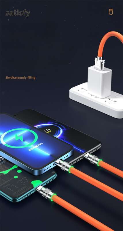 Repülőgép utas adatai kábelben, egy húzással három 120 W-os szupergyors töltés Geek vonal TYPE-C-hez alkalmas_voghion.com