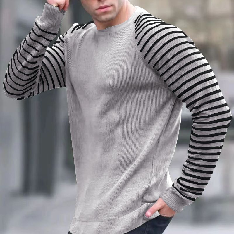Herren-Pullover mit Rundhalsausschnitt, Waffelmuster, Herbst- und Winterdruck, Jugend, lässig, Sportpullover für Herren_voghion.com