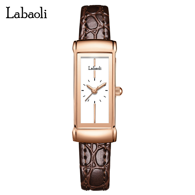Relógio de quartzo feminino quadrado elegante e simples da marca Labaoli_voghion.com