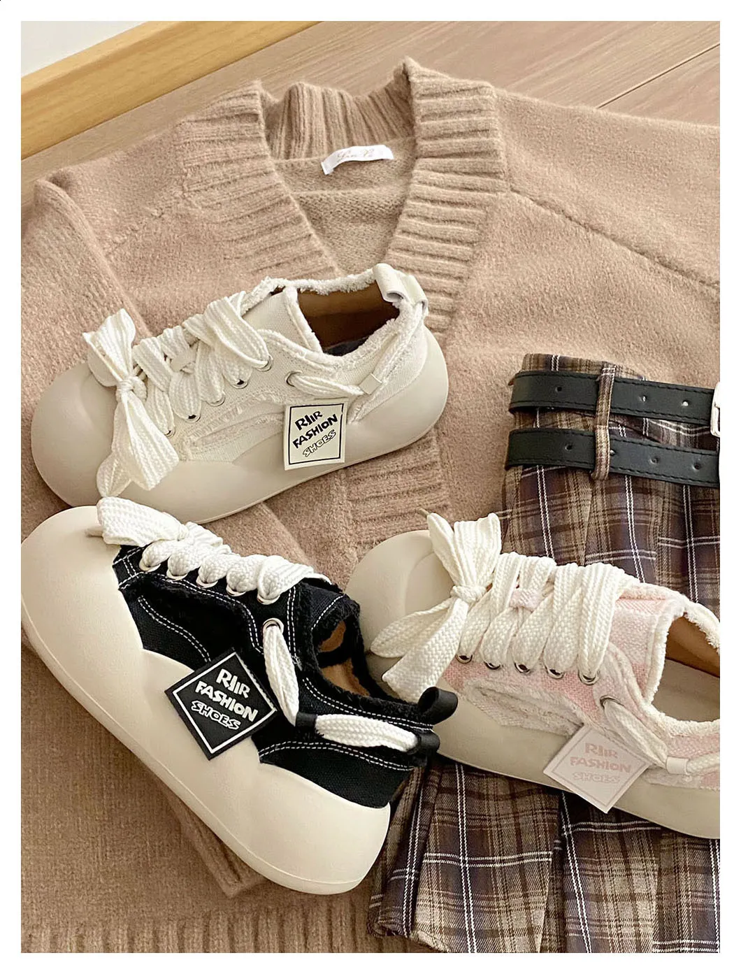 Damen Freizeitsneaker Mit Dicker Schleife Und Weicher Sohle_voghion.com