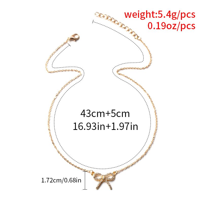 Gioielli moda fiocco pendente nicchia dia lega collana maglione catena donne_voghion.com