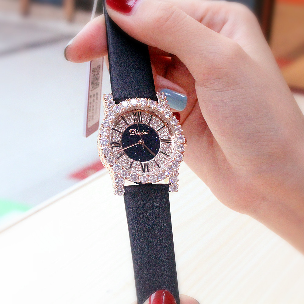Quality DIMINI Fashion New Women's Watch Zircon Quartz Waterproof True Belt Set with Diamond_voghion.com
