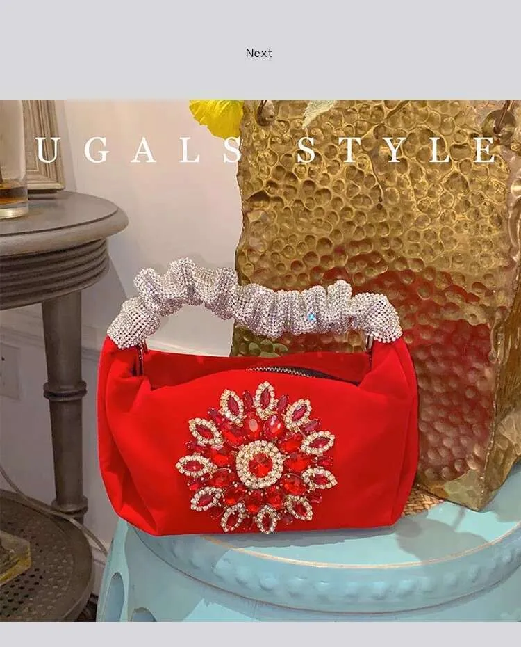 Glitter Shiny Rhies Dia Evening Fashion Hobo Women's Handbag Wedding Party Clutch Purse Crossbody Bag Street Dressing_voghion.com