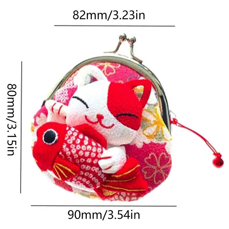 1 Pc Lucky Cat Coin Purse Key Case Lovely Cute Multi-color Pocket Cloth Handbag_voghion.com