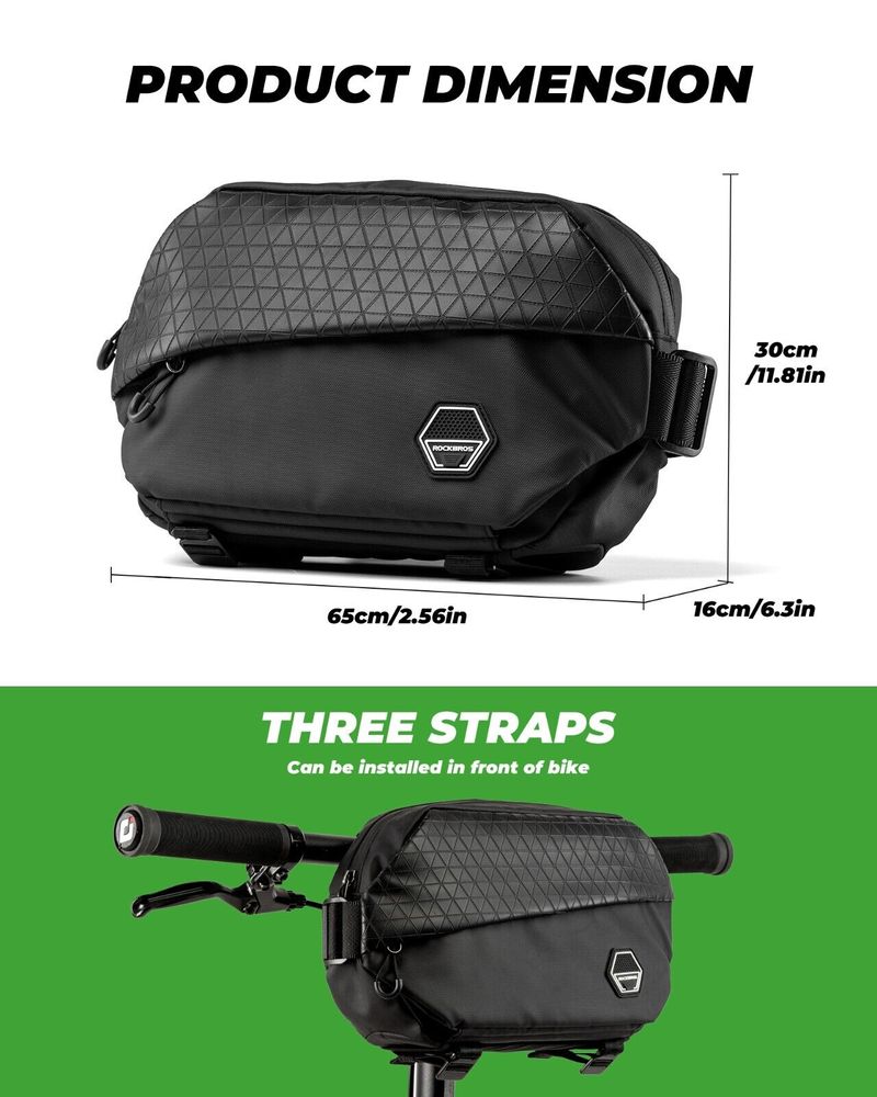 ROCKBROS Borsa a tracolla per bicicletta, borsa multifunzionale per motocicletta_voghion.com