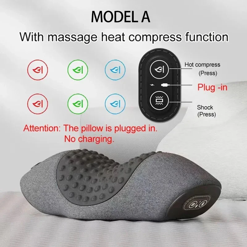 Electric Neck Massager With Heat And Vibration For Cervical Pain_voghion.com