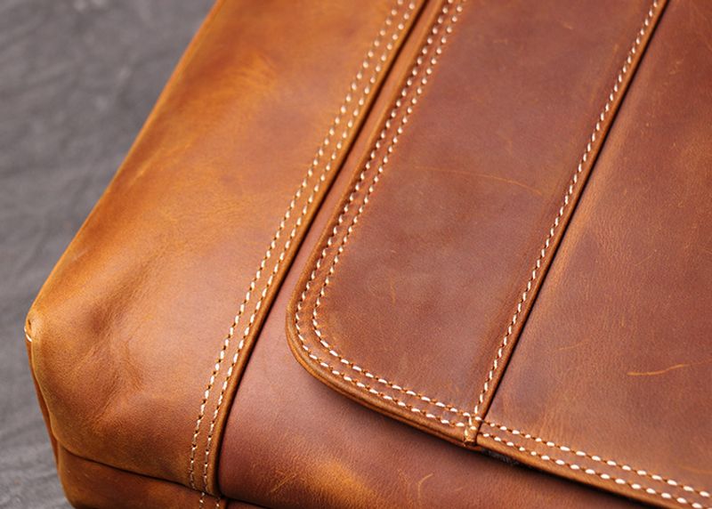 Neue Retro-Umhängetasche Leder für Herren, Umhängetasche aus Crazy Horse-Leder, große A4-Aktentasche, modisch, neutral_voghion.com