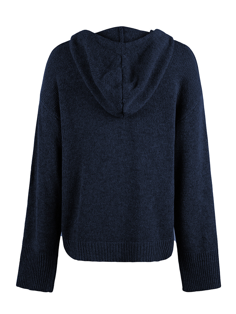 Cardigan in maglia da donna con cappuccio e bottoni_voghion.com
