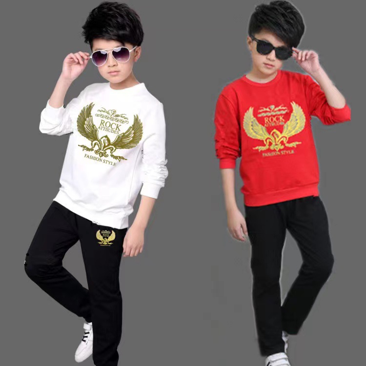 Teenage Clothing casual sports suit boys' sweatshirt pullover long-sleeved two-piece sportswear