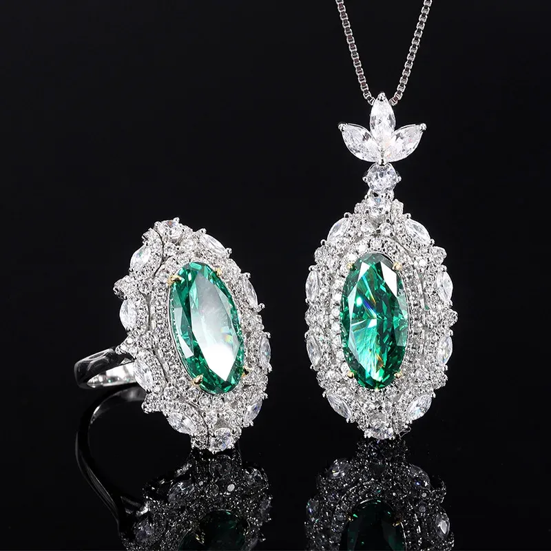 Ketten S SIER High Carbon Diamond Grade Jade Damen Anhänger Halskette 8 16 Schmuck Hochzeit_voghion.com