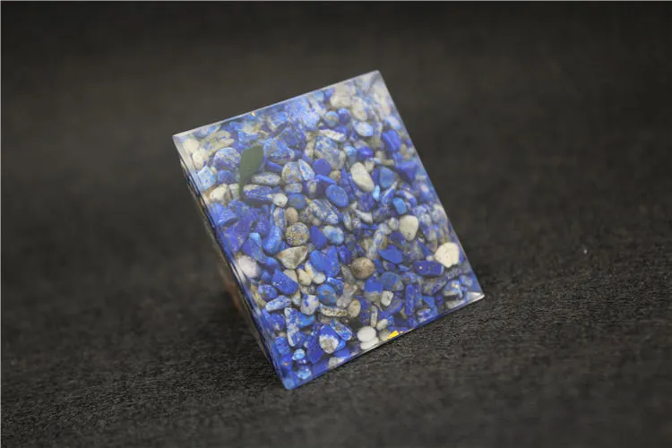 Coliere cu pandantiv Orgonit piramidă 5cm 7Chakra artizanat bijuterii rășină cristal Lapis farmec adunarea norocului ajută la calmare_voghion.com